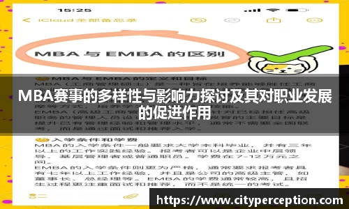 MBA赛事的多样性与影响力探讨及其对职业发展的促进作用