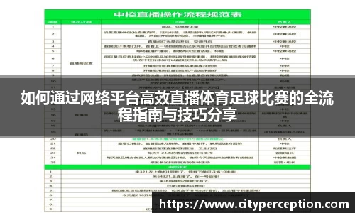 如何通过网络平台高效直播体育足球比赛的全流程指南与技巧分享