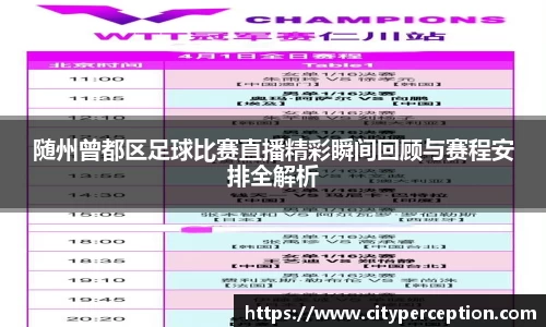 随州曾都区足球比赛直播精彩瞬间回顾与赛程安排全解析